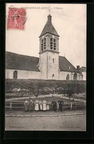 AK Dammartin-en-Serve, Blick zur Kirche