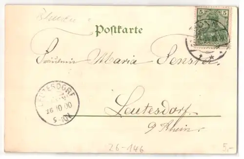 Glitzer-Perl-AK Blühende Stiefmütterchen