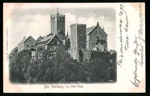 Relief-AK Wartburg von Süd-West