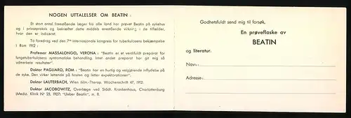 Klapp-AK Reklame für das Medikament Beatin