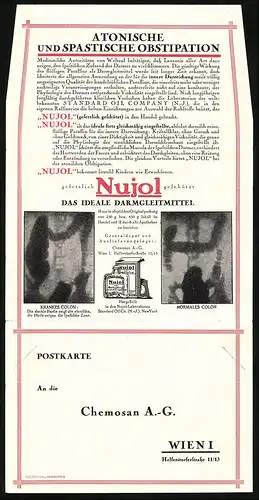 Klapp-AK Wien, Chemosan AG, Helferstorferstrasse 11 /13, Reklame für Nujol