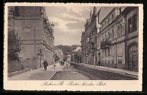 AK Lahr i. B., Partie bei der Post in der Luisenstrasse