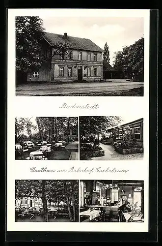 AK Bodenstedt, Gasthaus am Bahnhof Garbolzum, Garten-Restaurant
