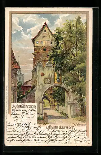 Lithographie Münnerstadt, Jörgenthor