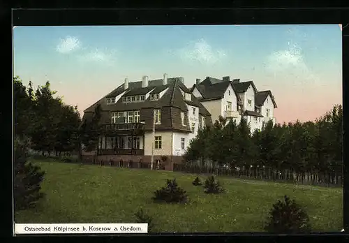 AK Koserow a. Usedom / Kölpinsee, Ortspartie mit Pension