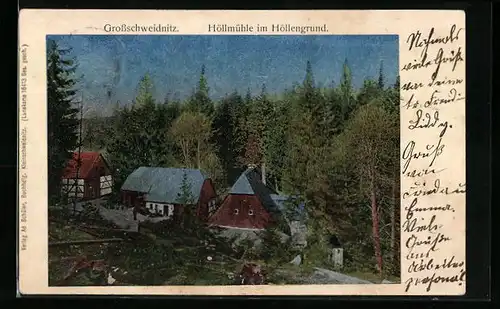 Luna-AK Grossschweidnitz, Höllmühle im Höllengrund