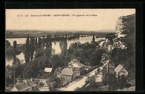 AK Saint-Adrien, Vue générale ver la Seine