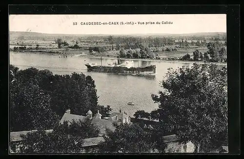 AK Caudebec-en-Caux, Vue prise du Calidu