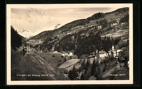 AK Strengen am Arlberg, Ortsansicht aus der Ferne