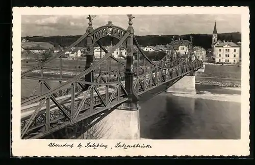 AK Oberndorf, Blick auf die Salzachbrücke