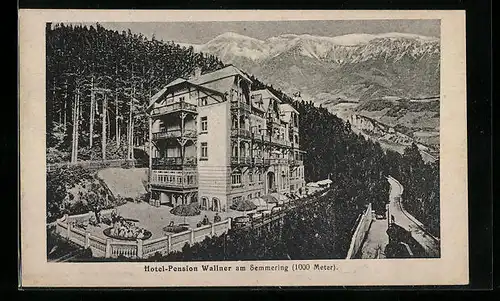 AK Semmering, Blick auf Hotel-Pension Wallner