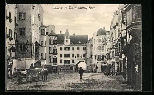 AK Rattenberg, Strassenpartie mit Pferdekutsche