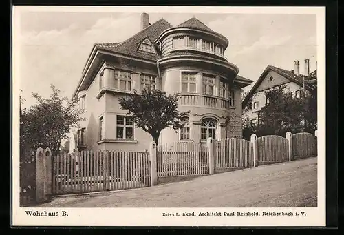 AK Reichenbach, Wohnhaus B., Entwurf des Architekten Paul Reinhold