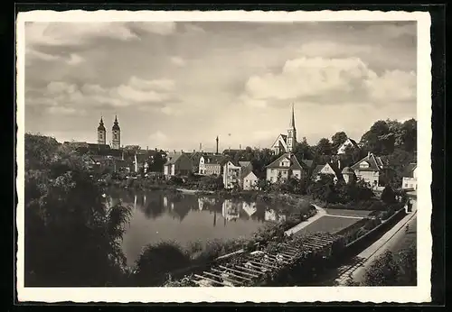 AK Waldsee, Ortsansicht mit Kirche