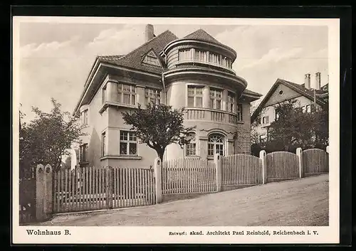 AK Reichenbach, Wohnhaus B., Entwurf des Architekten Paul Reinhold