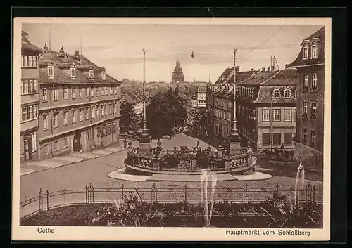 AK Gotha, Hauptmarkt vom Schlossberg