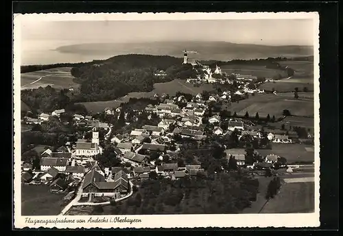 AK Andechs i. Oberbay., Fliegeraufnahme der Stadt