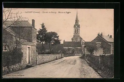 AK Sannat, Entree du Bourg, Mairie et Ecoles