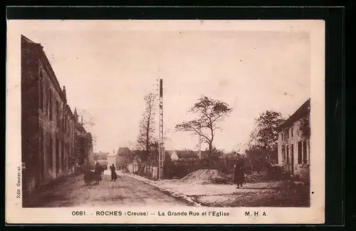 AK Roches, La Grande Rue et l`Eglise
