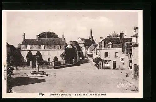 AK Bonnat, La Place et Rue de la Paix