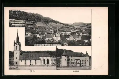 AK Glatt /Hohenz., Ortsansicht aus der Vogelschau, Kirche, Schloss
