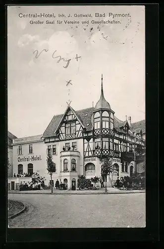 AK Bad Pyrmont, Central-Hotel, Grosser Saal für Vereine und Gesellschaften