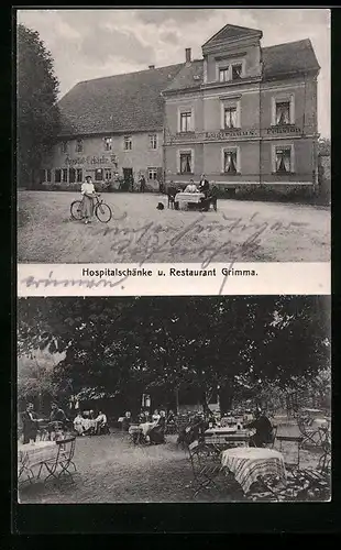 AK Grimma, Hospital-Schänke und Restaurant mit Garten