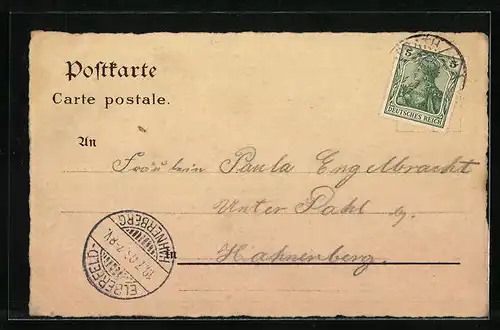 Lithographie Aprath, Teich am Schloss Aprath