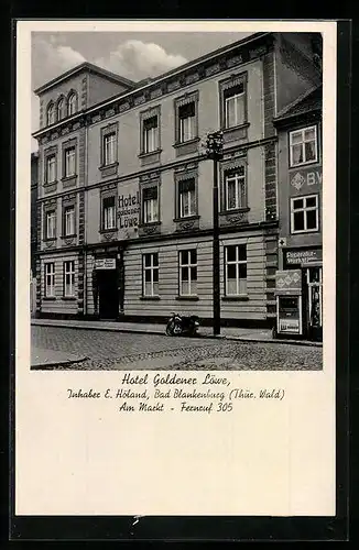 AK Bad Blankenburg /Thür., Hotel Goldener Löwe