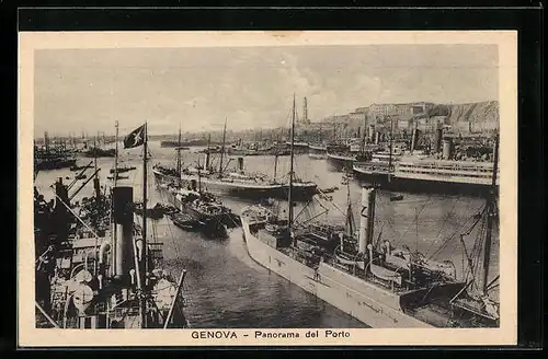 AK Genova, Panorama del Porto, Hafen