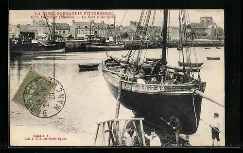AK Barfleur /Manche, La Basse-Normandie Pittoresque, Le Port et les Quais, Hafen