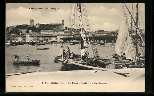 AK Cannes, Le Port, Bateaux lesteurs