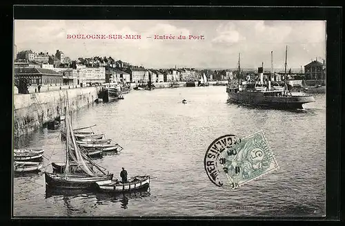 AK Boulogne-sur-Mer, Entrée du Port, Hafen
