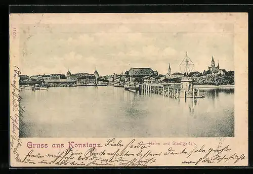 AK Konstanz, Hafen und Stadtgarten