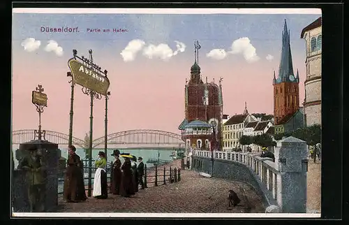 AK Düsseldorf, Partie am Hafen