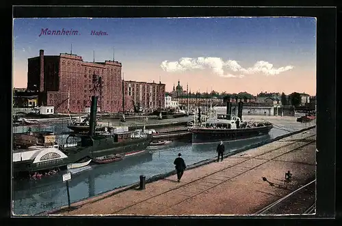 AK Mannheim, Hafen mit Speicherhaus