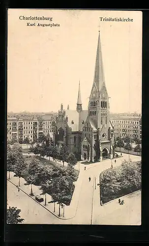 AK Berlin-Charlottenburg, Karl Augustplatz, Trinitatiskirche