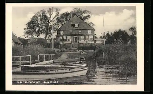 AK Pönitz /Ostholstein, Überraschung am Pönitzer See, Bes.: Geschw. Frehse