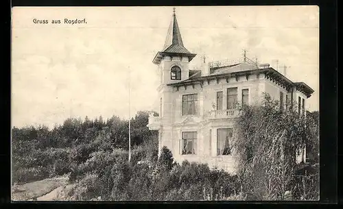 AK Rosdorf, Villa mit Garten