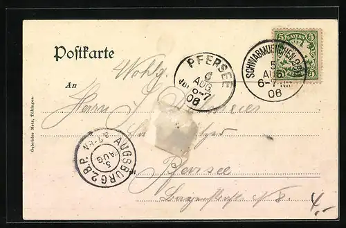 AK Schwabmünchen, Partie beim Kriegerdenkmal