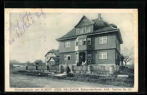 AK Welzheim, Wohngebäude von Albert Joos, Schorndorferstr. 449