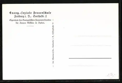 AK Freiburg i. B., Evang.-Soziale Frauenschule, Goethestr. 2