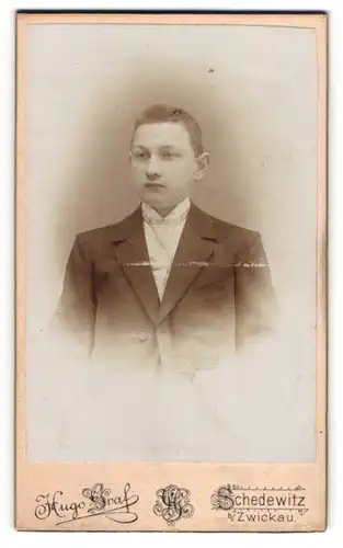 Fotografie Hugo Graf, Schedewitz, Hauptstr. 71, Junger Herr im Anzug mit Krawatte