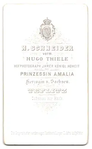 Fotografie H. Schneider, Teplitz-Schönau, Älterer Herr im Anzug mit Zwicker