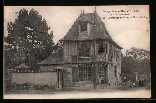 AK Boisguillaume-Bihorel, Maison Normande, Rue Couronnee et Route de Neuschatel