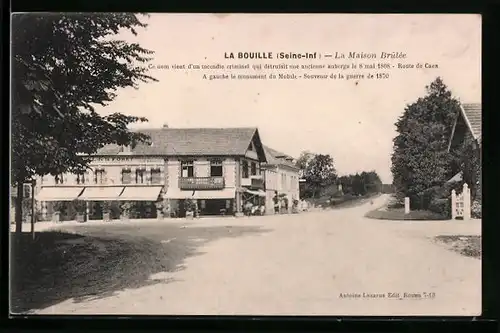 AK La Bouille, La Maison Brûlée