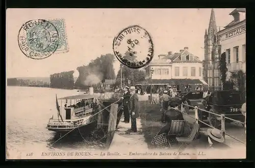 AK La Bouille, Embarcadère du Bateau de Rouen