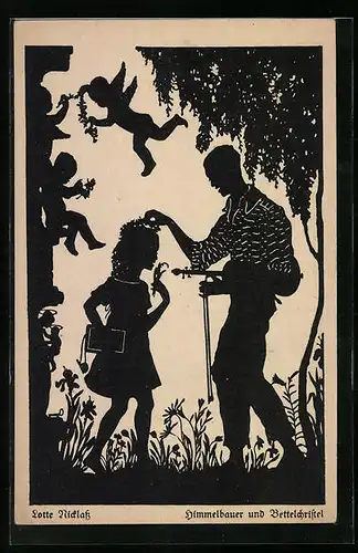 Künstler-AK sign. Lotte Nicklass: Himmelbauer und Bettelchristel