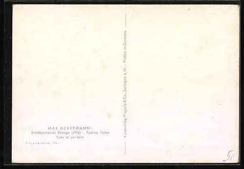 Künstler-AK sign. Max Ackermann: Entschwebende Klänge (1954)