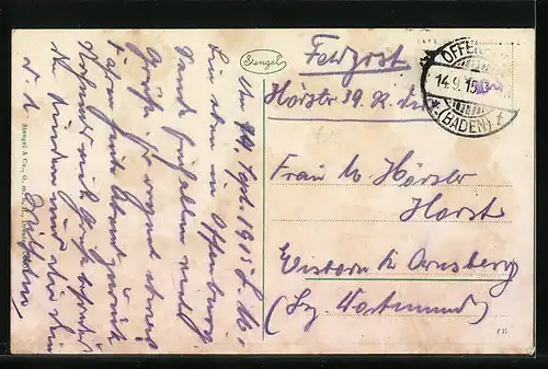 AK Offenburg i. B., Hauptstrasse mit Reichspostamt